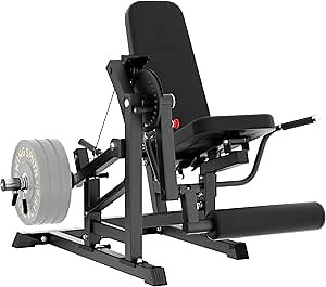 Leg Extension and Curl Machine for Home Gym, Adjustable Leg Workout Hamstring Curl Machine with Heavy Duty Frame and Smooth Cable System