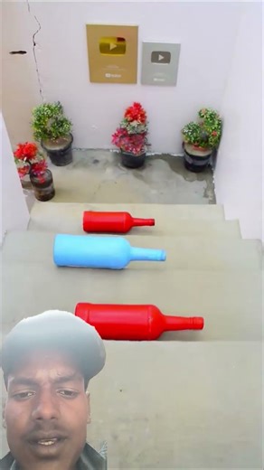 Breaking Red VS Blue glass bottles!