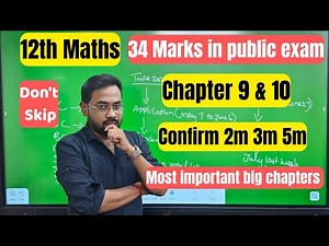 12th Maths | Chapter 9 & 10 | 34marks most important 2m 3m 5m-2nd mid term 2025