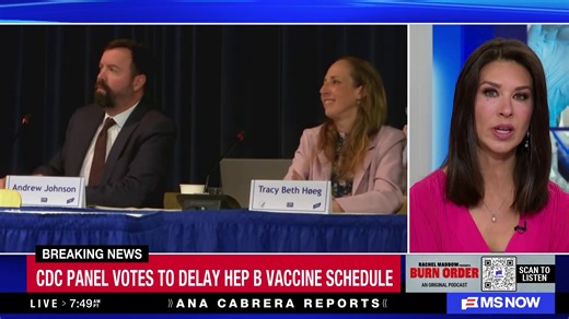 BREAKING: CDC panel votes to delay hepatitis B vaccine schedule. MS NOW's Brandy Zadrozny has the latest | MS NOW