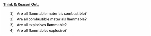 Lesson 4 - Safety Conventions   Flammable vs. Combustible