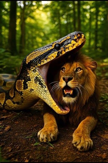 Will Lion escape from Ball Python? #viral #viralvideo #shorts