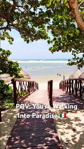Beautiful Tropical Sea in Riviera Maya, Mexico 🇲🇽 #relaxingwalk #tropical #travel #caribbean