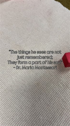 Montessori Sensorial Activities open up the mathematical world to a child. Today they also reaffirmed for our youngest student that they are an essential part of our community. | Our Montessori Life