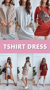 ⭐️The most versatile dress you can own in your closet this fall. Shop link in profile or here: https://urlgeni.us/amzn/DQVKs (clickable if viewed on my Facebook page - commissions earned) #amazonmusthaves #AmazonFinds #falloutfits #TshirtDress | Sistersguidetostyle