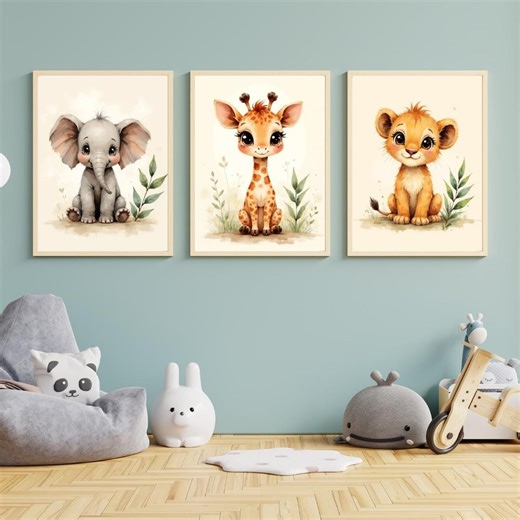 3 Safari Animal Print Set, Jungle Animal Prints, Safari Nursery Decor, Safari Baby Nursery, Animal Nursery Wall Art, Jungle Decor Nursery - Etsy