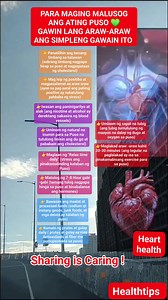 Hindi lang basta gamot o mga mamahaling food supplements ang kailangan para mapanatiling malusog ang Puso kailangan din gawin at ugaliin ang mga natural na paraan.. Health ow Wealth Sharing is caring !! #healthtips #HealthyEating #NaturalHealing #remedies #hearthealth #fbpost #reelsvideoシ @highlight | Nelia Navales Proceso