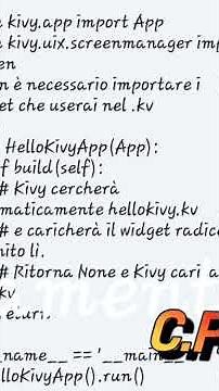 KIVY KIVY - creare app con Python
