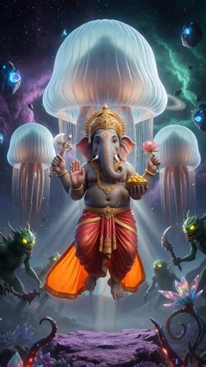 Ganesh Ji Alien Duniya Mein! 😱 | Bhagwan ka Anokha RoopKya #JaiGanesha #GaneshJi #shorts #nagraj