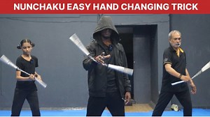 Nunchaku easy hand changing trick | teaching in Tamil | Aakarsh | Stickman silambam academy