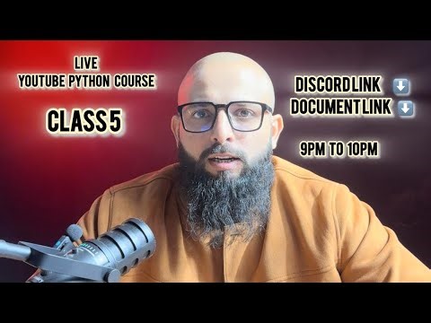 Nov 27 - Python Course | Class 5 #python #crashcourse #growthmindset