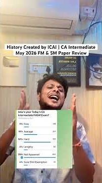 History Created by ICAI | CA Intermediate May 2026 FM & SM Paper Review