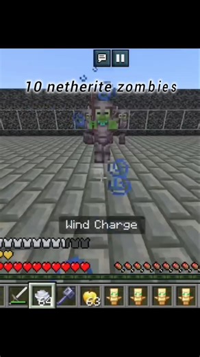 10 netherite zombie vs me with iron set #minecraft #edit