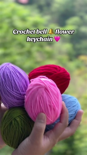 Crochet bell 🔔 flower keychain #crochet lover ❤️#fyp