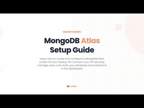 Setup MongoDB Atlas for Node.js API | FoodBite Guide
