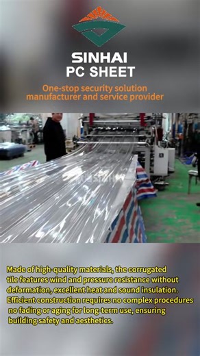 Made of high-quality materials, the corrugated tile features wind and pressure resistance without deformation, excellent heat and sound insulation. Efficient construction requires no complex procedures, no fading or aging for long-term use, ensuring building safety and aesthetics.波浪瓦生产线#polycarbonatesheet #polycarbonatesheets #polycarbonategreenhouse