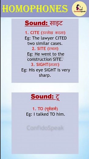 HOMOPHONES | Same Sound, Different Meanings 🤯 | #homophones #english #shorts