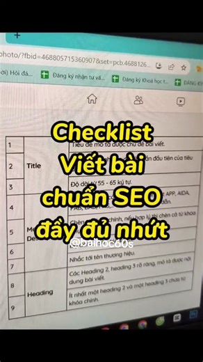 Checklist viết bài chuẩn SEO - Học viết content SEO
