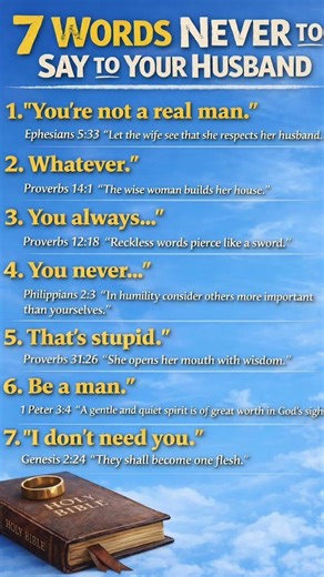 “7 Words Never to Say to Your Husband” (Biblical Marriage Truth) - PROVERBS 18:21