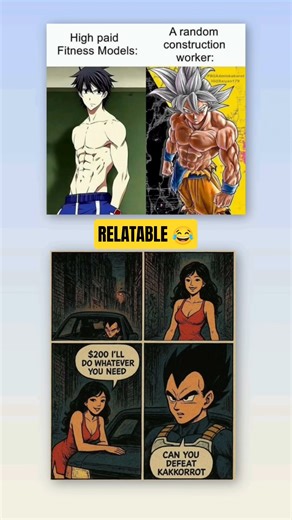 “Fitness Models vs Real Life Power 😂💪 #DBZMemes”