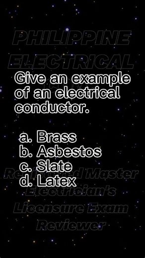 Give an example of an electrical conductor. 📖 Philippine Electrical Code #electricalengineering #masterelectrician #electrician #electrical #education #fypviralシ | Philippine Electrical Code