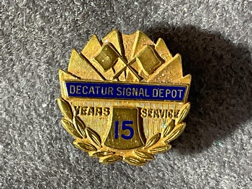 Vintage Decatur Signal Depot 15 Years of Service Lapel Pin - Service Pin for 15 Years - Etsy