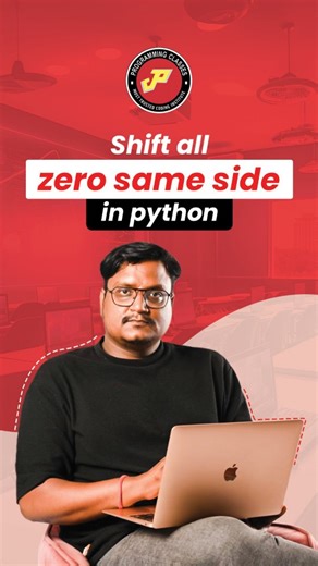 Programming Classes on Instagram: "Shift all zero same side | java Interview Questions | Programming Classes Non-zero elements are extracted first. Zeros are counted separately. Zeros are added at the end. Order of non-zero elements remains unchanged. Efficient and clean solution using list comprehension.. . . Follow @programming_classes for more videos . . . . #python #dataanalysis #interviewquestions #codingcommunity #programmingclasses"