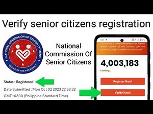 How to verify senior citizen registration on the National Commission of Senior Citizens online site
