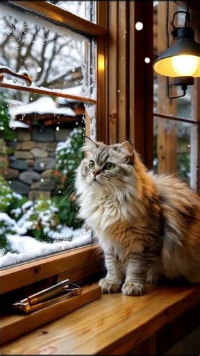 Standing at the Window, Watching the Snow | Calm Winter ASMR #asmr #shorts #snow #relaxing #cute