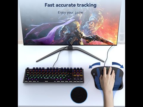 TECKNET Mouse Pad with Wrist Support, Ergonomic Gaming Mouse Pad Pain Relief