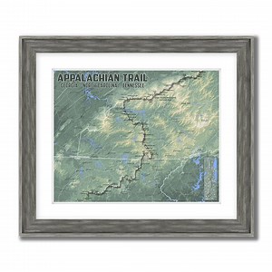 Appalachian Trail Map Poster, Hiking Trail Travel Print, Topographic Map Print, Highly Detailed Southern End of AT Includes Ga, NC, and Tn! - Etsy