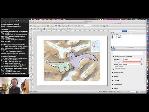Make a map figure in QGIS with Svalbard Topo and glacier outlines from GLIMS