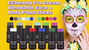 CCbeauty Royal Blue Face Paint Stick, Face Painting Kit, Full Coverage SFX Makeup Foundation, Professional Non-Toxic Body Paint for Halloween Costume Cosplay Party, Avatar, Mystique, Smurf Makeup
