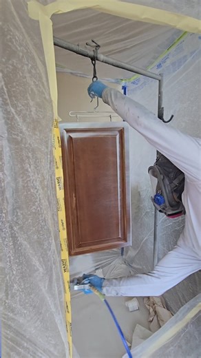 Spraying each Cabinet door with 2 coats of primer is necessary for coverage and durability. What i use: GX 19 Airless Sprayer 308 FFLP ( Fin Finish Tip) Pressure approx. 1500 psi @gracopaintsprayers #thepainter #kitchenrefinishing #renner #ottawa #stittsville #kitchenremodeling #festoolcanada #orleans # Kanata #rockland #carp #embrun #Gatineau #hull #cabinetpainting #gracopaintsprayers #zipwall #beechwood #cabinetpainting | The Painter