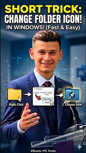 How to Change Folder Icon in Windows | Easy Trick (Step-by-Step) #desktopview #desktopicons #screenk