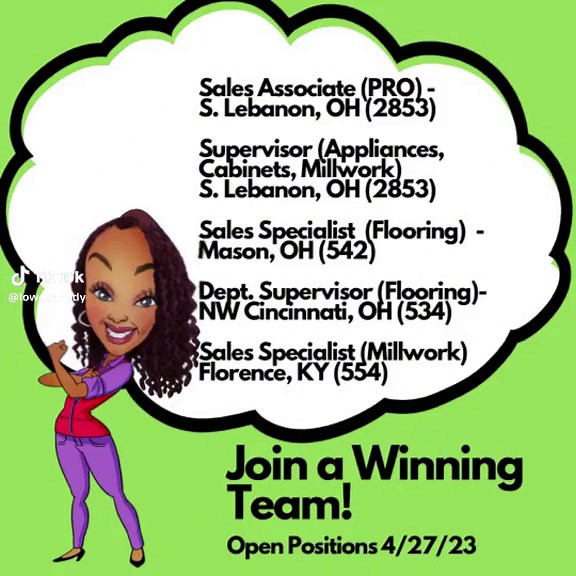 @lowes #nowhiring in #cincinnatiohio. Positions starting at $15. Fun working environment and great culture! Click the link 💁🏾‍♀️ https://talent.lowes.com @lowescareers #lowesclearance #loweslife #loweshrlady #askhr #lowesjourney #loweshomeimprovement #lowes