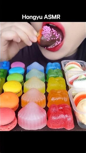 ASMR RAINBOW DESSERTS 무지개 디저트 얼린 닉클립 스낵 젤리 먹방 FROZEN NIK-L-NIP #shorts #mukbang #먹방 #rainbow #hongyu
