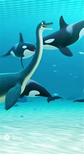 Plesiosaurus Meets Orcas — “Hey Cousins, Ready for Some Moves?”｜#Plesiosaurus (Fictional Effect)