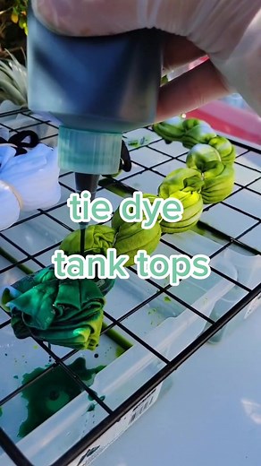 dye some tank tops with me! I'm feelin #greenvibes with these two 👽🍀🧶💚🐍 reveals tomorrow! #tyedye #artisttiktok #fashion