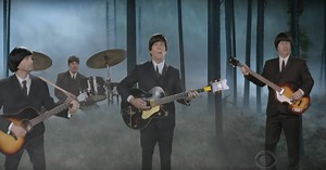 John Oliver, Hugh Laurie, Michael Shannon, David Tennant Play The Beatles In Colbert Sketch [Watch]