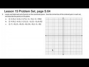 Eureka Math 6th Grade Module 3 Lesson 15 Ordered Pairs problem set