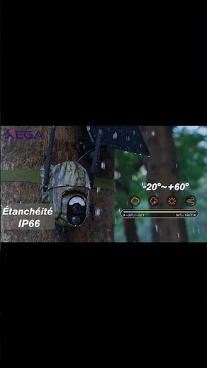 Xega 4G LTE Camera de Chasse Solaire Extérieure sans Fil, PIR Détection, Vision Nocturne Couleur