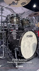 Check out this incredible STAR Bubinga kit featuring a stunning Blue Australian Acacia finish. #tama #tamadrums #starbubinga #namm2023 | Tama Drums