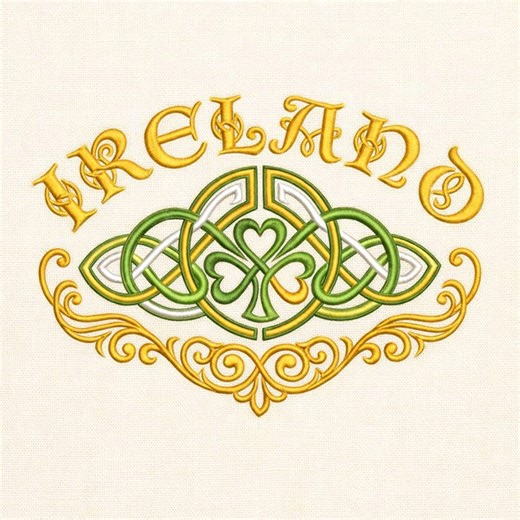 Ireland Celtic Knot Embroidery File, Shamrock Design - Etsy