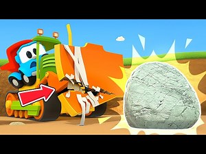 The bulldozer is broken! Leo the truck assembles a new machine to repair the construction vehicle. - Videos For Kids