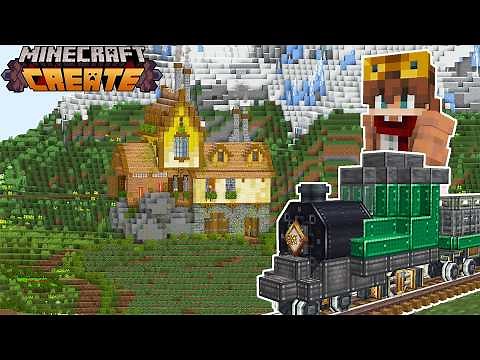 Building a TRAIN DEPOT in the Minecraft Create Mod