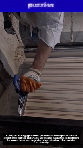 Clean Gypsum Board Cutting Technique | Satisfying Partition Work #Shorts