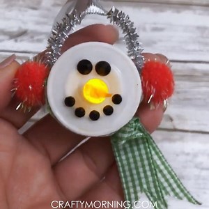 TEA LIGHT SNOWMEN ORNAMENTS...so cute!! Directions: https://www.craftymorning.com/tea-light-snowmen-ornaments | Crafty Morning