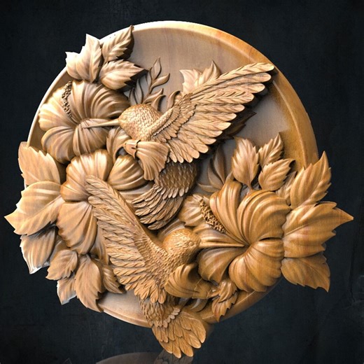 Birds and Flowers Cnc STL Files for CNC Router, Fish Bas Relief Wall Panel - Etsy