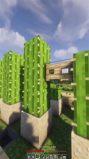 The SIMPLEST Automatic Cactus Farm in Minecraft! 🌵 (No Redstone!) #minecraft #shorts